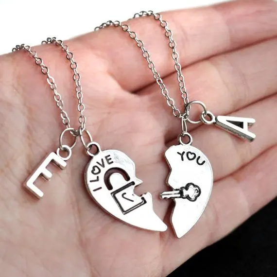 custom initials his and her boyfriend girlfriend necklaces set, friendship Best Friends broken heart set, valentines day gift
custom initials his and her boyfriend girlfriend necklaces set, friendship Best Friends broken heart set, valentines day gift