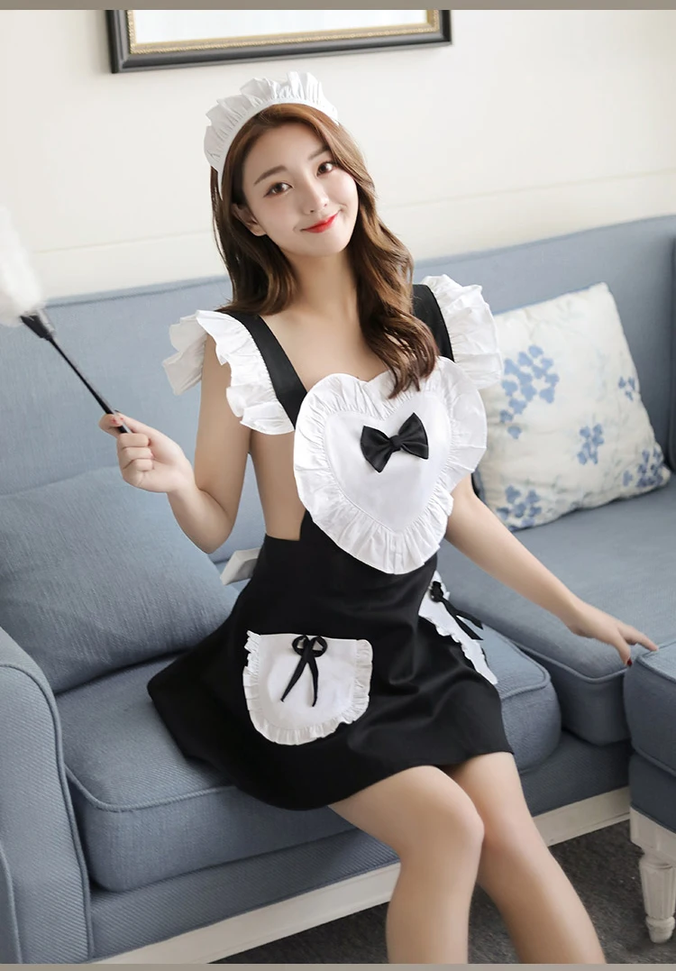 750px x 1077px - Japan lovely maid dress pink & black sexy underwear women's sexy cute  uniforms lace maid sets Exotic Costumes AD0639