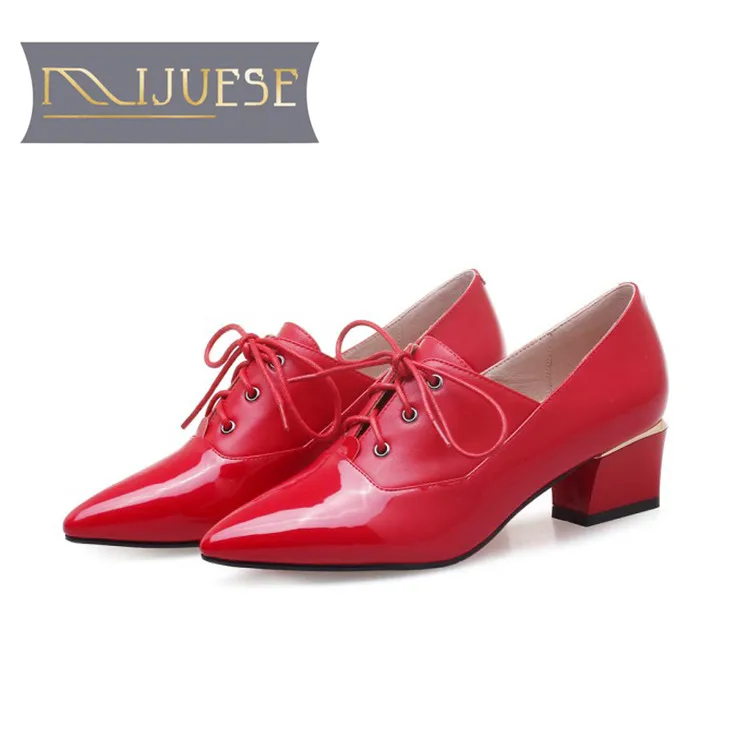 MLJUESE 2018 women pumps autumn spring patent leather red color high heels soft office lady shoes party dress wedding size 33-43
MLJUESE 2018 women pumps autumn spring patent leather red color high heels soft office lady shoes party dress wedding size 33-43