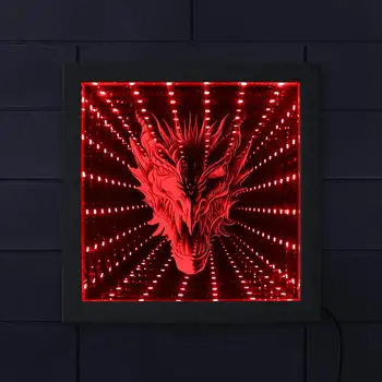 Mythical Dragon Head 3D Infinity Mirror Wood Frame Gothic Dragon Never ending Tunnel Light Optical Illusion Color Change Light
Mythical Dragon Head 3D Infinity Mirror Wood Frame Gothic Dragon Never ending Tunnel Light Optical Illusion Color Change Light