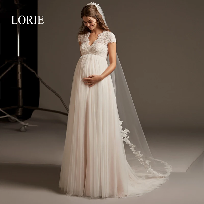 LORIE Pregnant A-line Wedding Dress Tops Lace Appliqued with Skirts Chiffon Off the Shoulder Bridal Dresses Plus Size
LORIE Pregnant A-line Wedding Dress Tops Lace Appliqued with Skirts Chiffon Off the Shoulder Bridal Dresses Plus Size