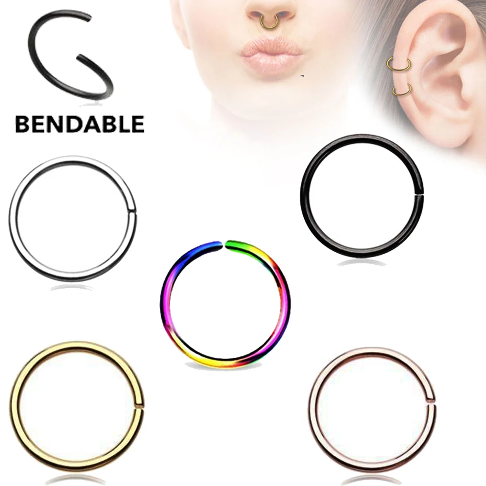 5Pc Surgical Steel Bendable Piercing Hoops body piercing nose hoop ring Bendable Piercing Ear Tragus Cartilage Earring Nose Ring
5Pc Surgical Steel Bendable Piercing Hoops body piercing nose hoop ring Bendable Piercing Ear Tragus Cartilage Earring Nose Ring