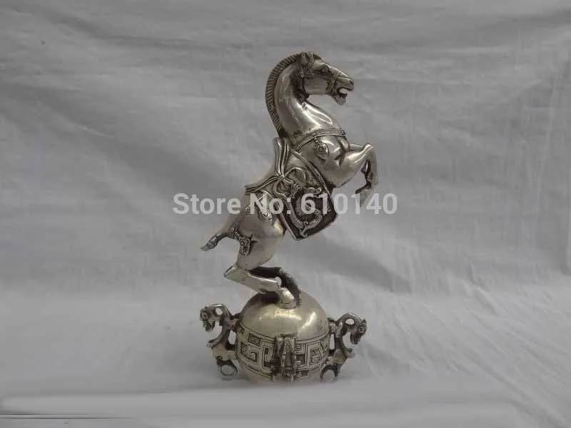 10" Chinese Zodiac Silver Animals Dragon Phoenix Carved Wealth Horse Ball Statue z
10" Chinese Zodiac Silver Animals Dragon Phoenix Carved Wealth Horse Ball Statue z