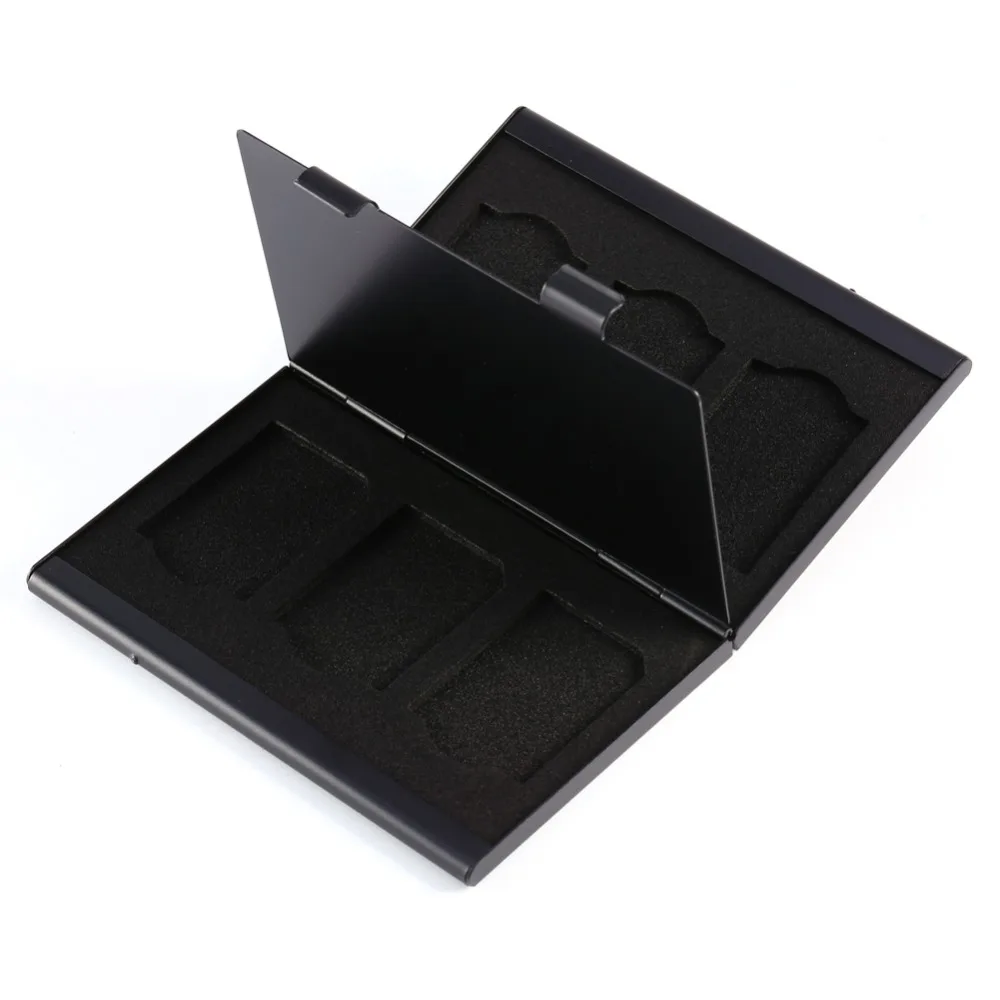 Black Color Portable Aluminum for 6x SD Memory Cards Storage Box Case Holder Protector Easy Carry Memory Card Cases
Black Color Portable Aluminum for 6x SD Memory Cards Storage Box Case Holder Protector Easy Carry Memory Card Cases