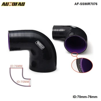 

2.75"-3" 70mm-76mm 90 Degree Silicone Elbow Reducer Tube Hose 4-Ply Black For Honda Civic 2/4Dr 2001-2003 AF-SS90R7076