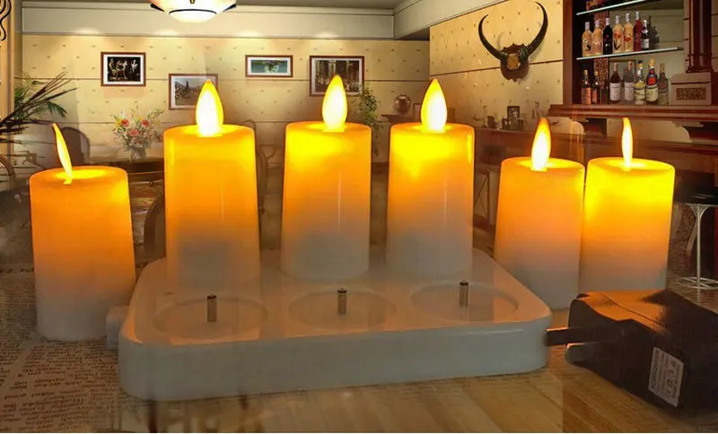 6pcs Rechargeable Swinging Moving Wick Tea Light Flickering Ivory Flameless LED Candle Home Christmas Wedding party Decor-Amber
6pcs Rechargeable Swinging Moving Wick Tea Light Flickering Ivory Flameless LED Candle Home Christmas Wedding party Decor-Amber