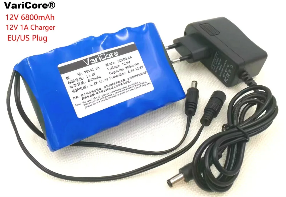 Varicore Portable Super 18650 Li-ion Battery Capacity DC 12V 6800mAh Surveillance Cam Monitor 12.6V 1A Charger
Varicore Portable Super 18650 Li-ion Battery Capacity DC 12V 6800mAh Surveillance Cam Monitor 12.6V 1A Charger