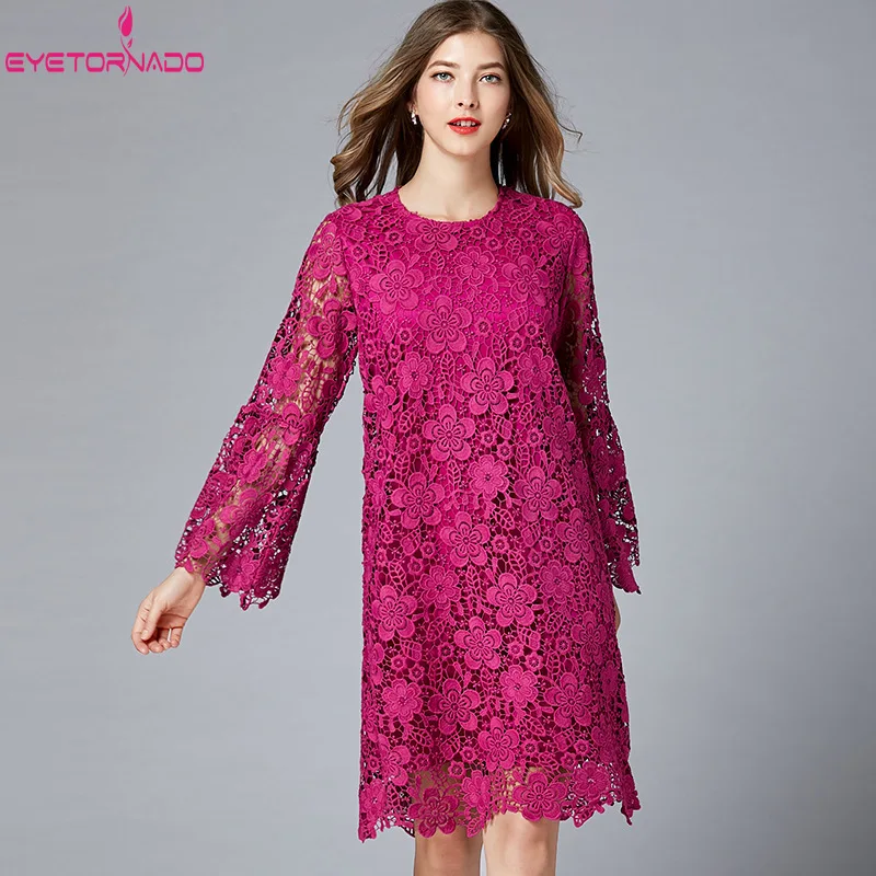 L-5xl Long Lace Dress Summer Women Flare Sleeve Party Dresses 2019 Plus Size O Neck Elegant Hollow Out Lace Dresses Vestidos
L-5xl Long Lace Dress Summer Women Flare Sleeve Party Dresses 2019 Plus Size O Neck Elegant Hollow Out Lace Dresses Vestidos