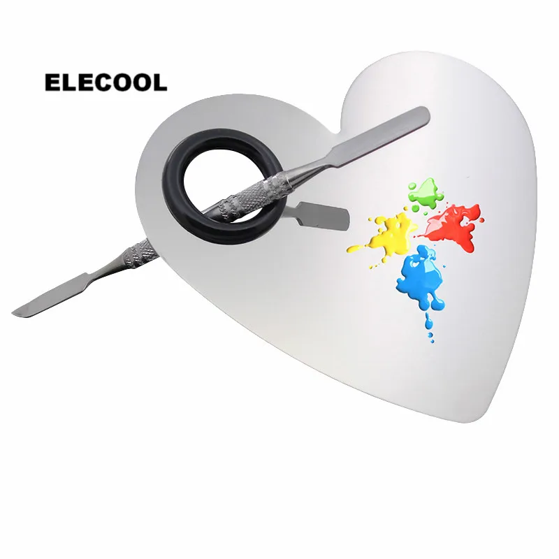ELECOOL Heart shape Stainless Steel Cosmetic Makeup Mixing Palette Spatula Tool Kit Foundation Eyeshadow Mixing Tools
ELECOOL Heart shape Stainless Steel Cosmetic Makeup Mixing Palette Spatula Tool Kit Foundation Eyeshadow Mixing Tools