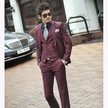 New burgundy mens custom suit 2018 slim fit terno masculino one button wedding suits for men prom suit dress (Jacket+pants+vest)
New burgundy mens custom suit 2018 slim fit terno masculino one button wedding suits for men prom suit dress (Jacket+pants+vest)