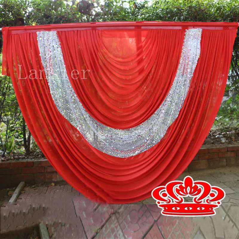 Red wedding decorations big shinning red drape swag to attach 3m x 6m white silk wedding backdrops
Red wedding decorations big shinning red drape swag to attach 3m x 6m white silk wedding backdrops