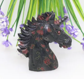 3.18"PLUM JASPER Handmade Carved Crystal Unicorn Skull Crystal Realistic Crystal Healing Furnishing Articles Figurine TC49
3.18"PLUM JASPER Handmade Carved Crystal Unicorn Skull Crystal Realistic Crystal Healing Furnishing Articles Figurine TC49