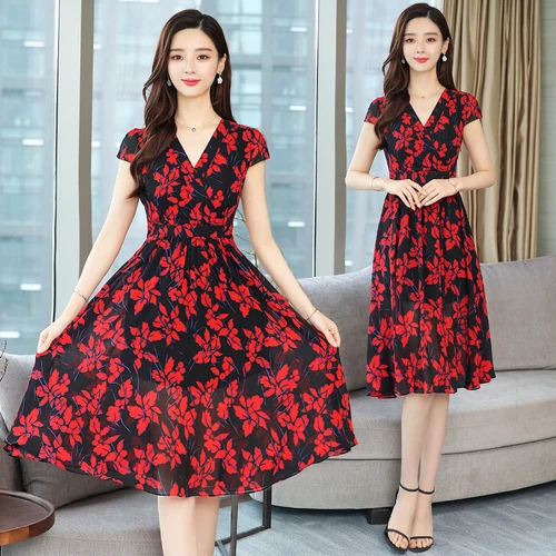 2019 New Summer Fashion High Quality Women Printed Dresses Short Sleeve V-neck Slim Office Lady Plus Size Female Clothes Red
2019 New Summer Fashion High Quality Women Printed Dresses Short Sleeve V-neck Slim Office Lady Plus Size Female Clothes Red