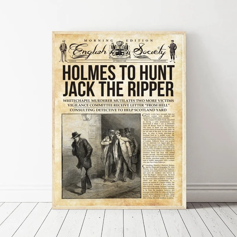Sherlock Holmes TV Series Retro Newspaper Art for Living Room Home Decor Modern Art Print Painting
Sherlock Holmes TV Series Retro Newspaper Art for Living Room Home Decor Modern Art Print Painting