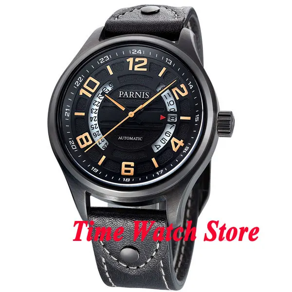 Parnis 43mm black dial date display sapphire glass PVD coated case MIYOTA Automatic mens watch 378 relogio masculino
Parnis 43mm black dial date display sapphire glass PVD coated case MIYOTA Automatic mens watch 378 relogio masculino