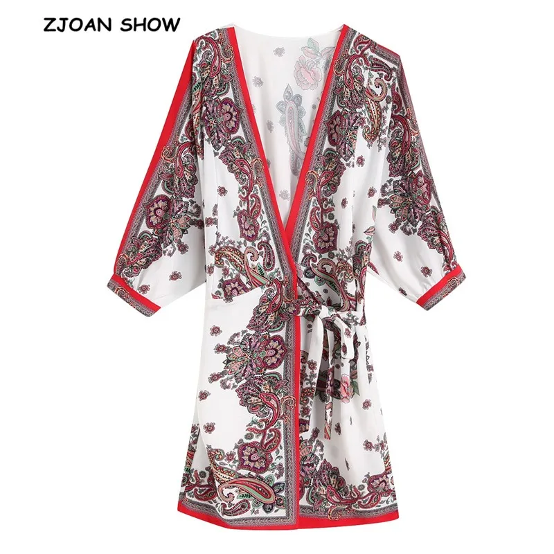 Ethnic Cross V neck Flower Print Dress White 2019 Spring New Woman Bat sleeve Lacing up Waist Mini Short Shirt Dresses
Ethnic Cross V neck Flower Print Dress White 2019 Spring New Woman Bat sleeve Lacing up Waist Mini Short Shirt Dresses