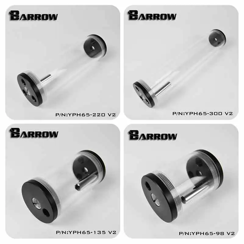 Barrow Reservoir (DIA: 65mm TL:98mm/135mm/220mm/300mm) for water cooler Transparent body Black Cap water tank heatsink gadget
Barrow Reservoir (DIA: 65mm TL:98mm/135mm/220mm/300mm) for water cooler Transparent body Black Cap water tank heatsink gadget