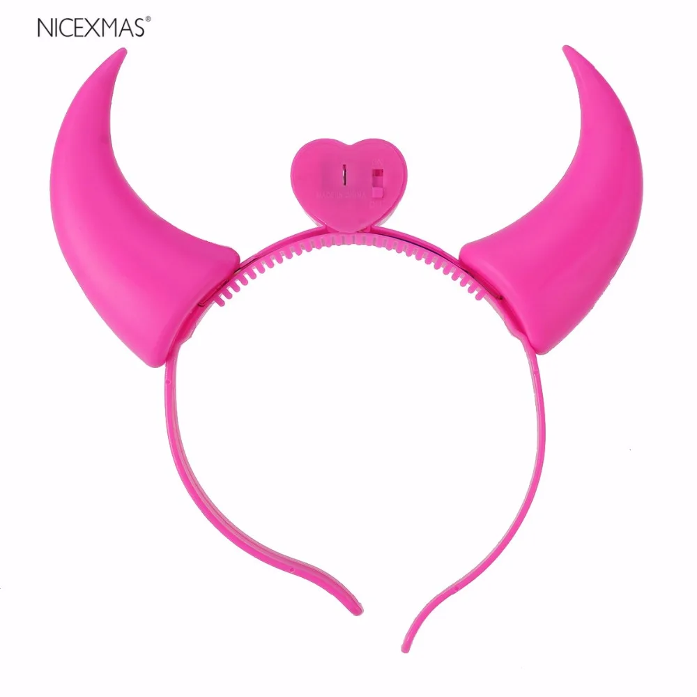 

LED Light Up Flashing Devil Horns Headband Glowing Devil Horns LED Costume Headband(color as pic)