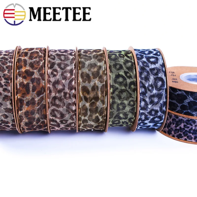 Meetee 15meters 25/40mm Leopard Chiffon Ribbon Polyester Gauze Lace Trims DIY Bow Hair Accessories Floral Packaging Decorative
Meetee 15meters 25/40mm Leopard Chiffon Ribbon Polyester Gauze Lace Trims DIY Bow Hair Accessories Floral Packaging Decorative