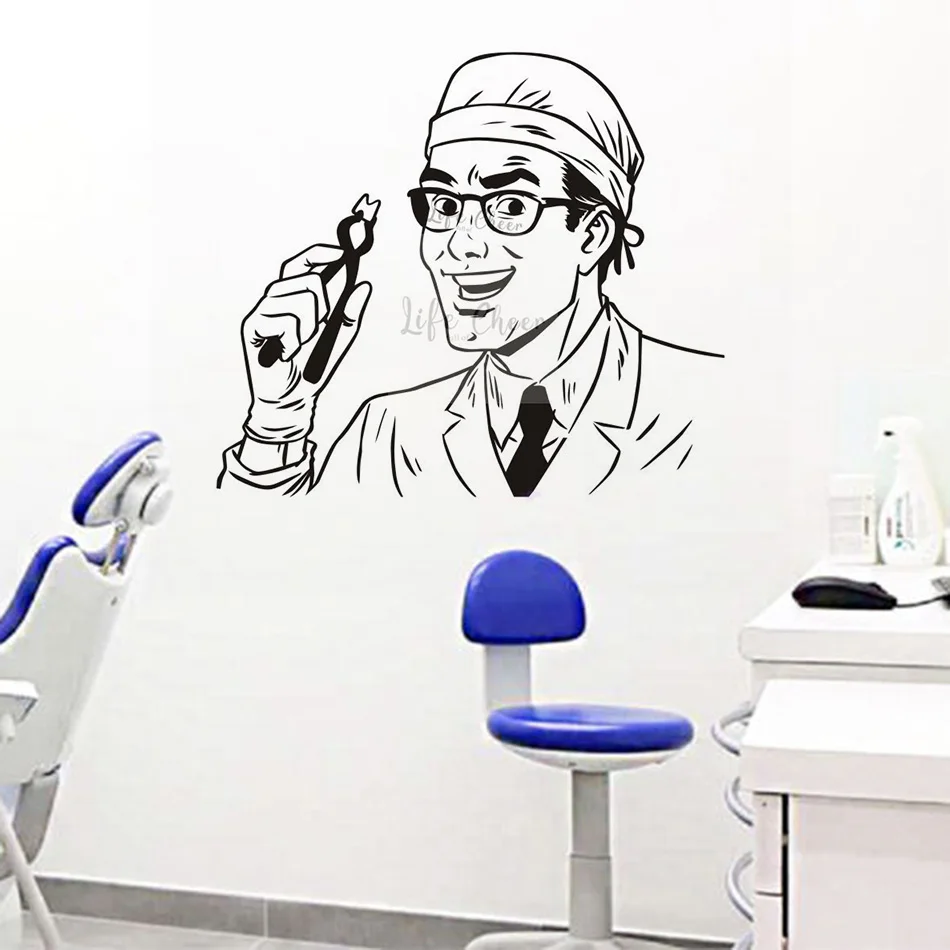 Dental Doctor Vinyl Wall Stickers Removable Dental Clinic Decoration Teeth Care Store Wall Decal Tooth Extraction Murals AC007
Dental Doctor Vinyl Wall Stickers Removable Dental Clinic Decoration Teeth Care Store Wall Decal Tooth Extraction Murals AC007