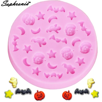 Sophronia M288 Halloween Moons Stars Pumpkins Ghosts Bats Silicone Mold for Fondant Cake Molds Chocolate Mould Baking Tools
Sophronia M288 Halloween Moons Stars Pumpkins Ghosts Bats Silicone Mold for Fondant Cake Molds Chocolate Mould Baking Tools