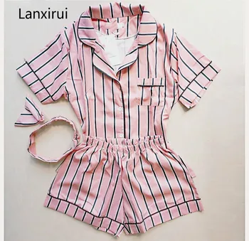 Plus Size Summer Fashion Women Pajamas Turn-down Collar Sleepwear 2 Two Piece Set Shirt+Shorts Striped Casual Pajama Sets
Plus Size Summer Fashion Women Pajamas Turn-down Collar Sleepwear 2 Two Piece Set Shirt+Shorts Striped Casual Pajama Sets