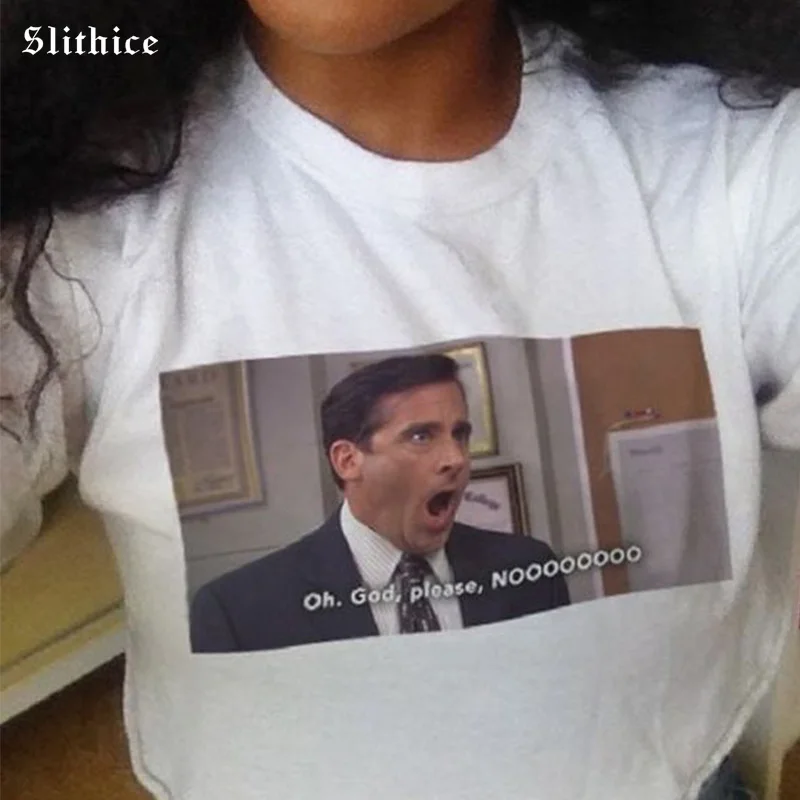 Slithice Oh god please noooo Funny Graphic Print T-shirt Hipster Streetwear Women T shirt for lady Leisure camiseta mujer
Slithice Oh god please noooo Funny Graphic Print T-shirt Hipster Streetwear Women T shirt for lady Leisure camiseta mujer