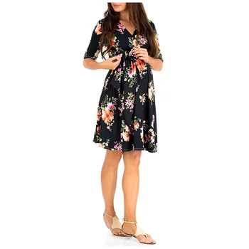 Pregnant women wrap skirt care short-sleeved female v-neck bow tie casual breastfeeding
Pregnant women wrap skirt care short-sleeved female v-neck bow tie casual breastfeeding