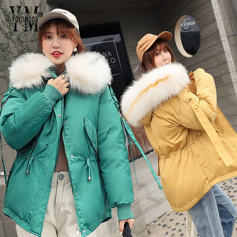 YornMona 2019 Women Coat Jacket Medium Long Women Parka with Artificial Fur Collar Hooded Drawstring Winter Thick Coat Outwear
YornMona 2019 Women Coat Jacket Medium Long Women Parka with Artificial Fur Collar Hooded Drawstring Winter Thick Coat Outwear
