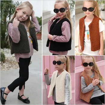 T0833 Europe and America New Fashion Winter girl Clothes Children imitation Fur Vest Jacket all-match Warm Faux Fur Vest 
T0833 Europe and America New Fashion Winter girl Clothes Children imitation Fur Vest Jacket all-match Warm Faux Fur Vest