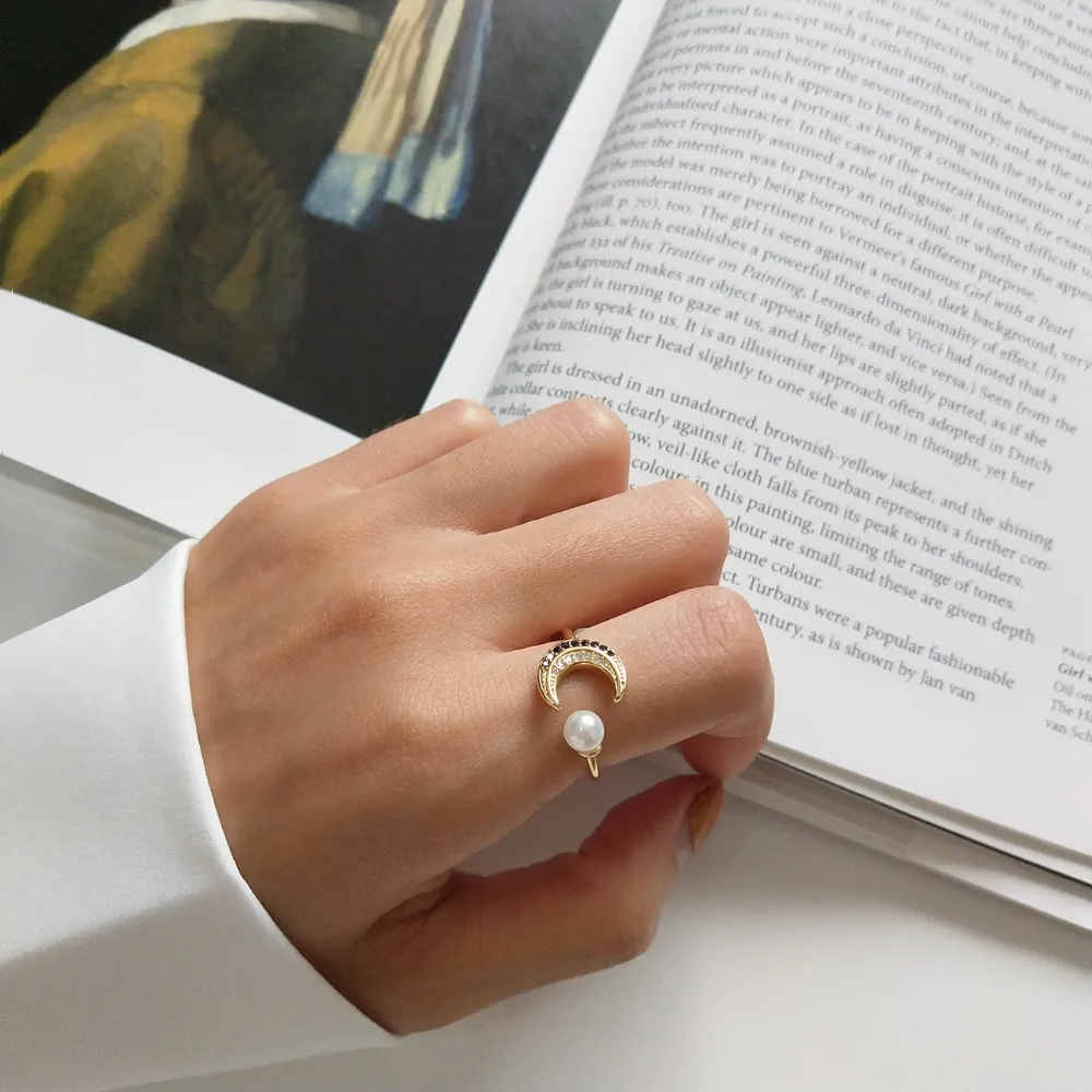 Amaiyllis 925 Sterling Silver Ring Finger Cz Zircon Moon pearl Ring for Women Party Wedding Engagement Jewelry
Amaiyllis 925 Sterling Silver Ring Finger Cz Zircon Moon pearl Ring for Women Party Wedding Engagement Jewelry