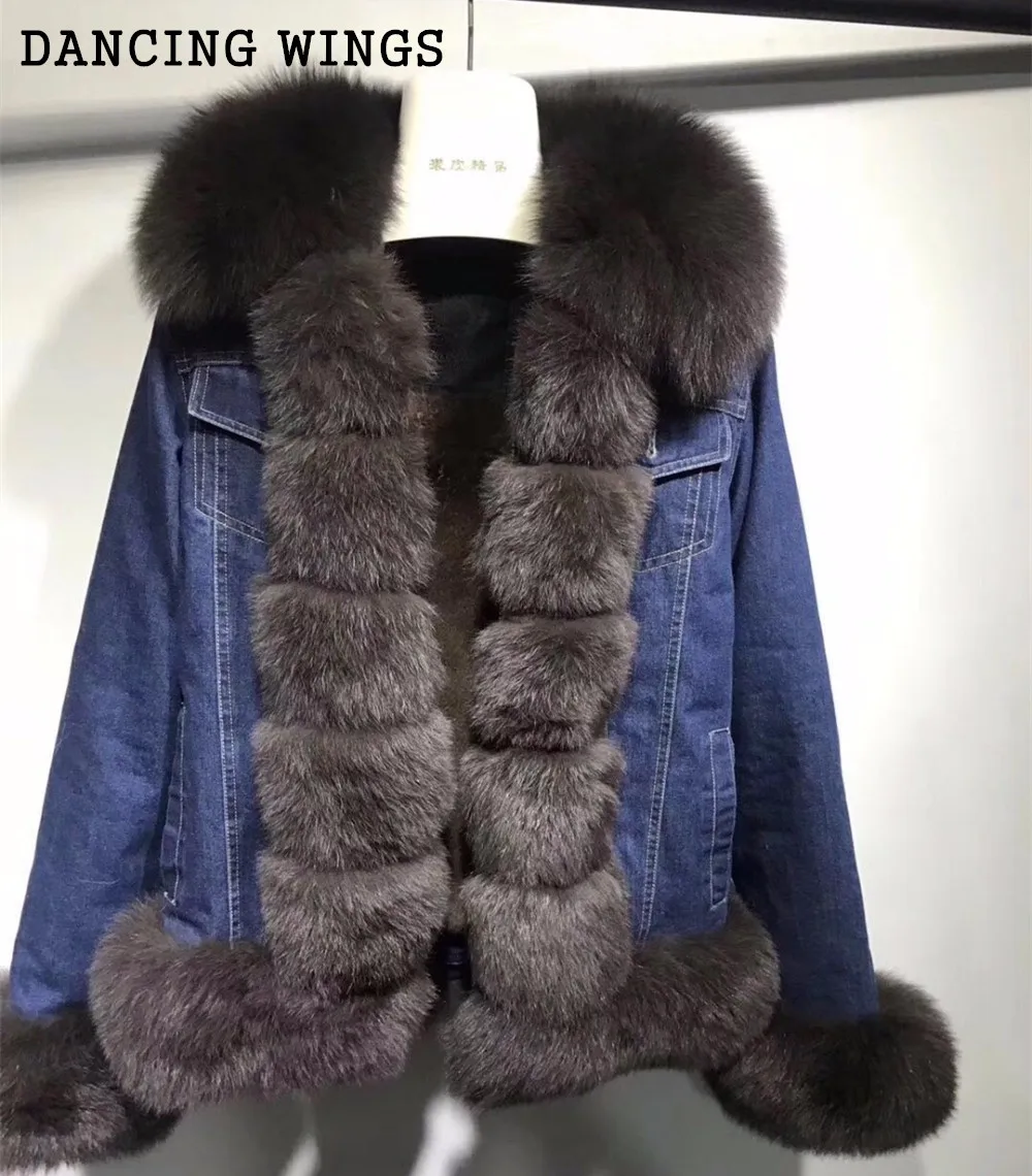 Winter Fashion Natural Fox Fur Coat Jacket Women's Real Large Fox Fur Collar Denim Jacket Parkas Female
Winter Fashion Natural Fox Fur Coat Jacket Women's Real Large Fox Fur Collar Denim Jacket Parkas Female