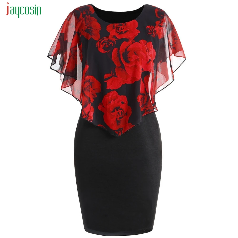 Jaycosin Women's Plus Size Sexy Dresses Fashion Defined Waist Female Round Neck Floral Butterfly Sleeve Vestidos De Festa New
Jaycosin Women's Plus Size Sexy Dresses Fashion Defined Waist Female Round Neck Floral Butterfly Sleeve Vestidos De Festa New