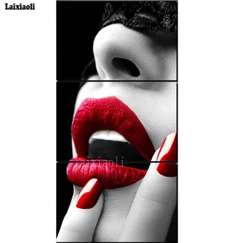 Full 5D Diy Daimond Painting 3 piece Sexy Lady red lips images 3D Diamond mosaic square Round Rhinestones Diamant Embroidery
Full 5D Diy Daimond Painting 3 piece Sexy Lady red lips images 3D Diamond mosaic square Round Rhinestones Diamant Embroidery