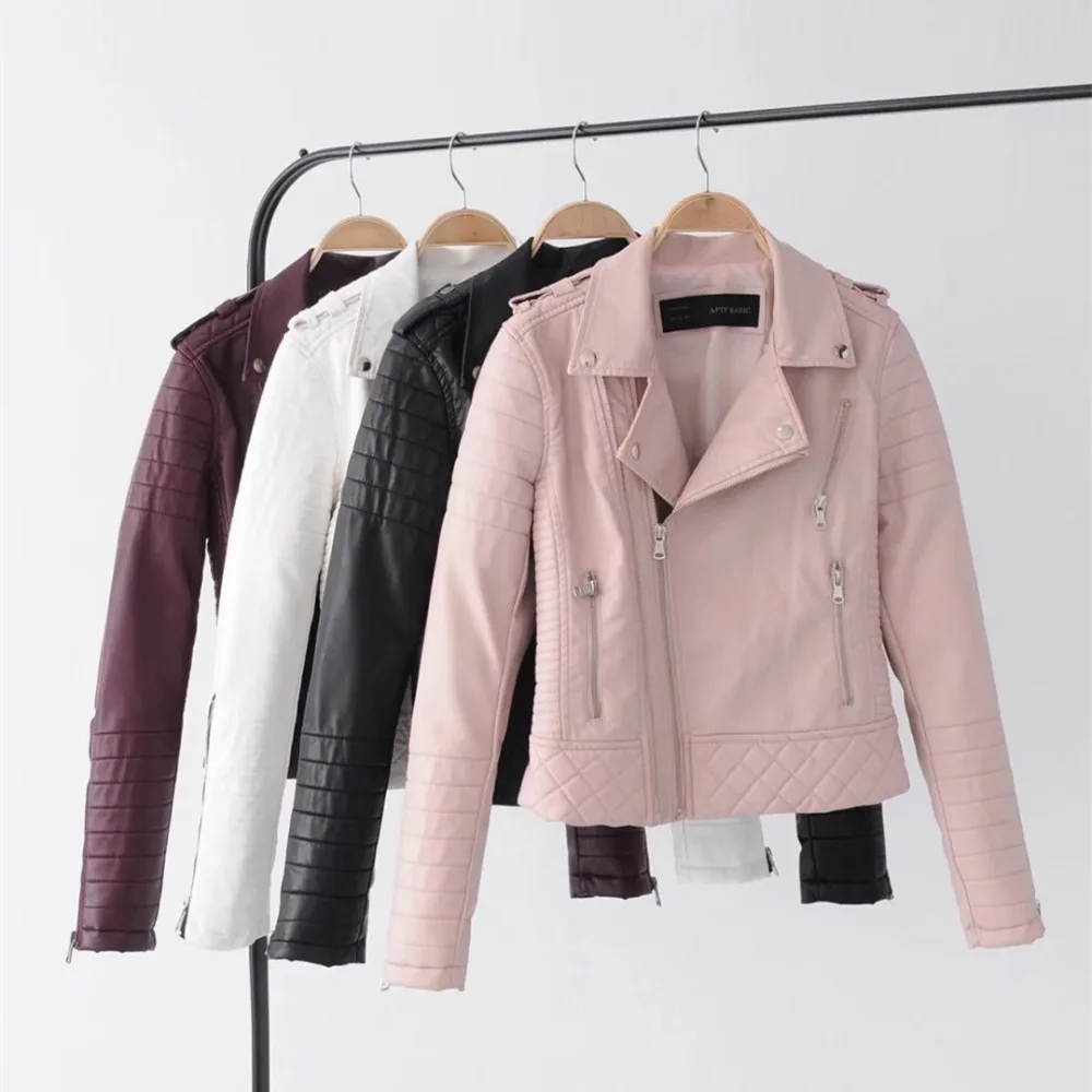 Elegant Women Faux Leather Coat Casual Multi-color Turn-down Collar Female Jacket
Elegant Women Faux Leather Coat Casual Multi-color Turn-down Collar Female Jacket