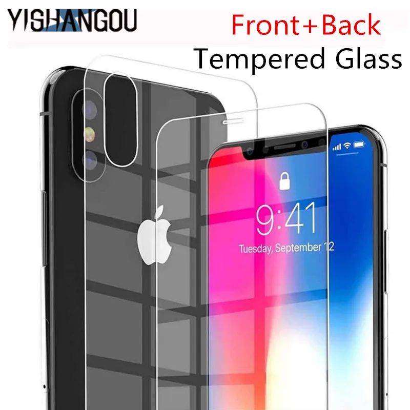 YISHANGOU Ultra Slim 9H Tempered Glass Screen Protector Flim Case For iphone X XR XS Max Front+Back Double Protective Cover Capa
YISHANGOU Ultra Slim 9H Tempered Glass Screen Protector Flim Case For iphone X XR XS Max Front+Back Double Protective Cover Capa
