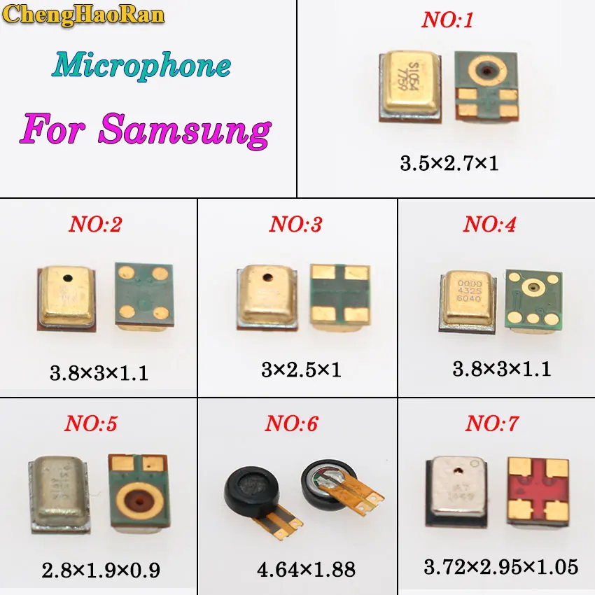 

ChengHaoRan 1pcs MIC Microphone For Samsung Galaxy S6 S7 J1 J2 J5 J3 2016 J320f J320 A8 A9 Note 4 Note 5 N9005 N9006 connector