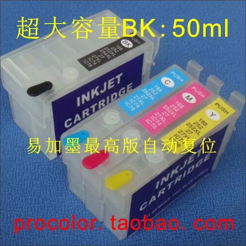 Refillable inkjet cartridges North America/Australia...version T2541 T2521 for epson WF-5620/WF-5690/WF-7110DTW/WF-7610/WF-7620
Refillable inkjet cartridges North America/Australia...version T2541 T2521 for epson WF-5620/WF-5690/WF-7110DTW/WF-7610/WF-7620