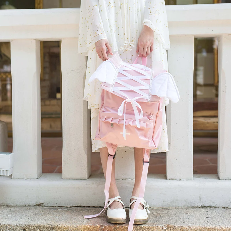 Princess sweet lolita backpack Japanese sweet soft sister heart ribbons Harajuku students chic and causal backpack WG010
Princess sweet lolita backpack Japanese sweet soft sister heart ribbons Harajuku students chic and causal backpack WG010