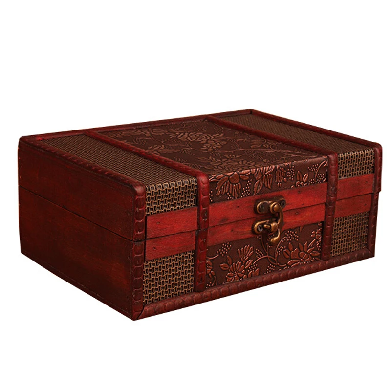 Retro Wooden Storage Box with Lock Ornaments Home Decoration Desktop Book Organizer Jewelry Boxes Antique Cosmetic Box Household
Retro Wooden Storage Box with Lock Ornaments Home Decoration Desktop Book Organizer Jewelry Boxes Antique Cosmetic Box Household