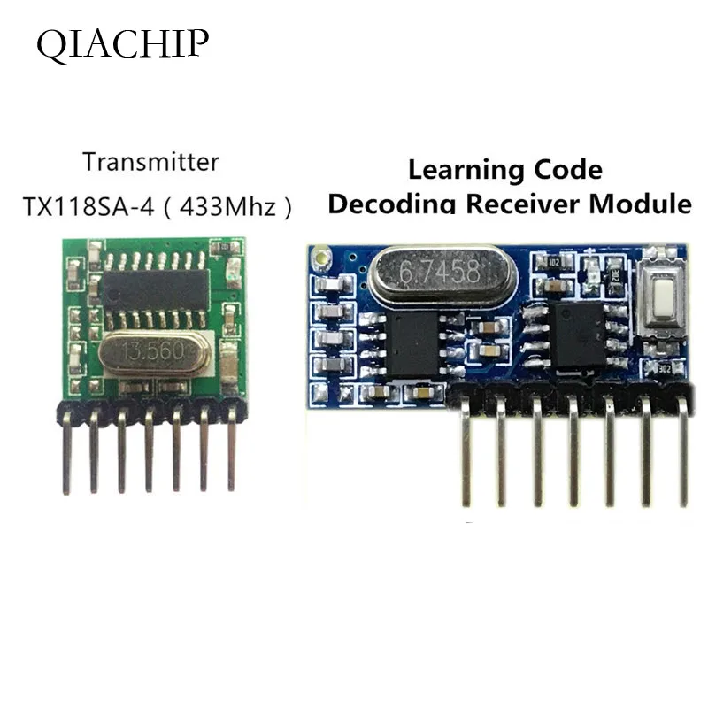 433 Mhz Wireless Receiver and Transmitter Remote Control Learning Code 1527 Decoding Module 4 Ch output With Learning Button
433 Mhz Wireless Receiver and Transmitter Remote Control Learning Code 1527 Decoding Module 4 Ch output With Learning Button