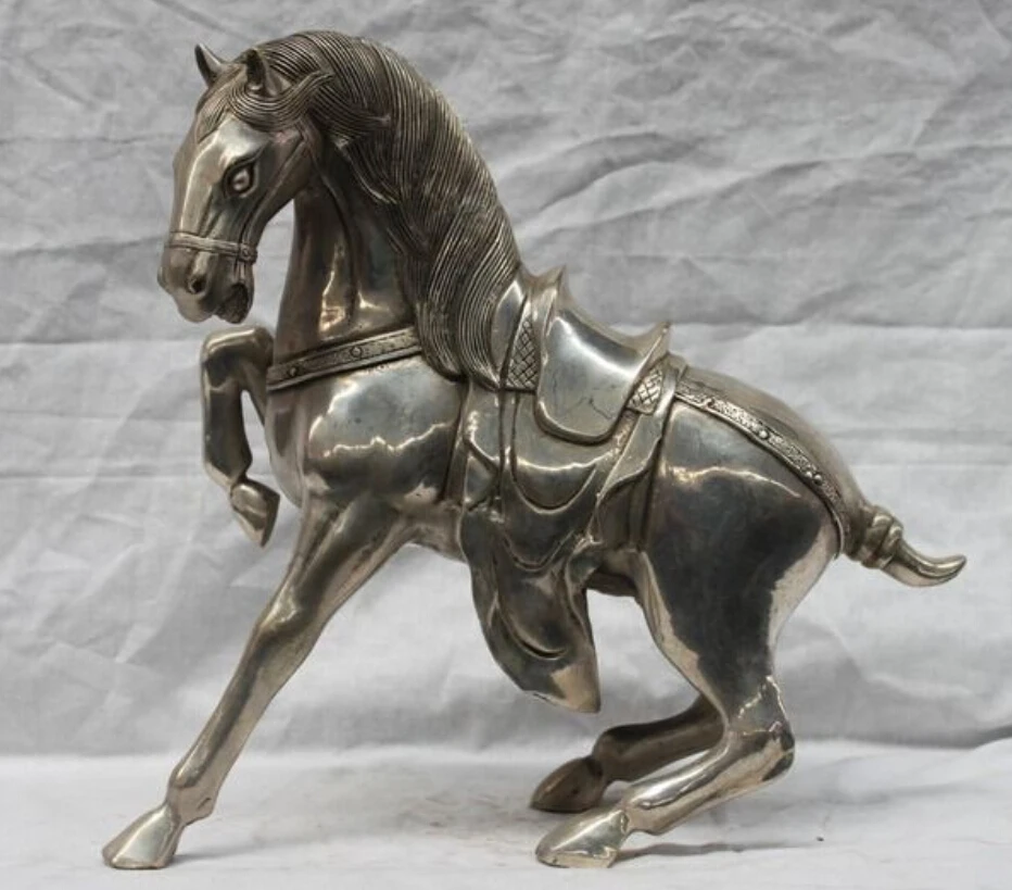 B0601 522Chinese Folk Feng Shui White Copper Silver Lucky Wealth War Horse Sculpture statue
B0601 522Chinese Folk Feng Shui White Copper Silver Lucky Wealth War Horse Sculpture statue