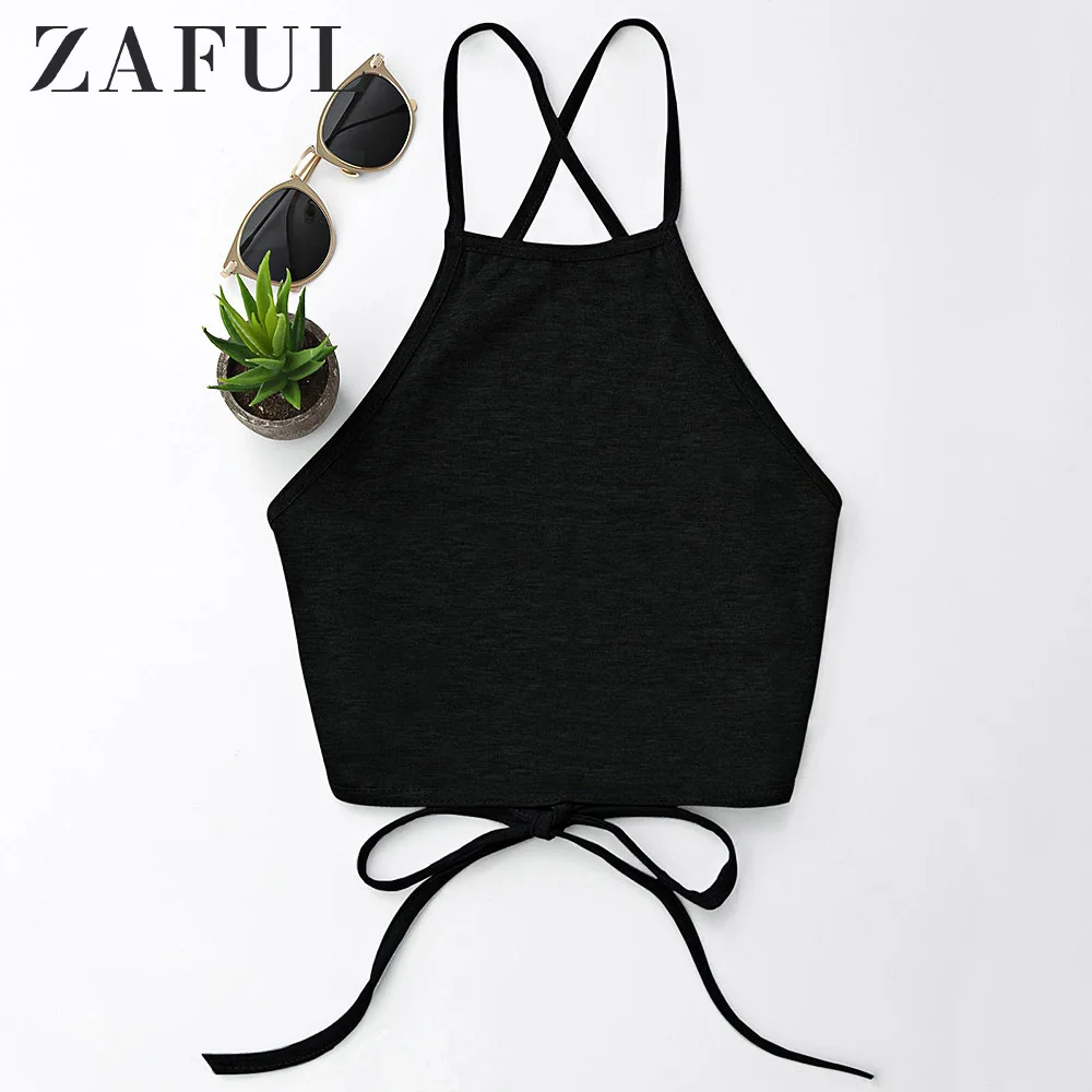ZAFUL Camis Solid Cropped Open Back Camis Tank Top Spaghetti Strap Casual Women Summer Crop Tops Hollow Out Sexy Short Shirt
ZAFUL Camis Solid Cropped Open Back Camis Tank Top Spaghetti Strap Casual Women Summer Crop Tops Hollow Out Sexy Short Shirt