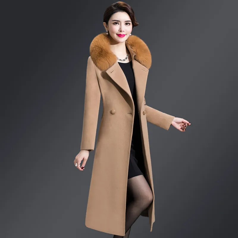 M-5XL Women Wool Blends Coat Winter Autumn 2019 Fashion Mother Fox Fur Collar Thicken Woolen Jacket Long Outerwear Tops Female
M-5XL Women Wool Blends Coat Winter Autumn 2019 Fashion Mother Fox Fur Collar Thicken Woolen Jacket Long Outerwear Tops Female
