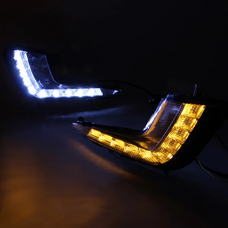Car Flashing 1Pair DRL For KIA RIO K2 2012 2013 2014 Daytime Running Lights Fog head Lamp cover with yellow signal car styling
Car Flashing 1Pair DRL For KIA RIO K2 2012 2013 2014 Daytime Running Lights Fog head Lamp cover with yellow signal car styling