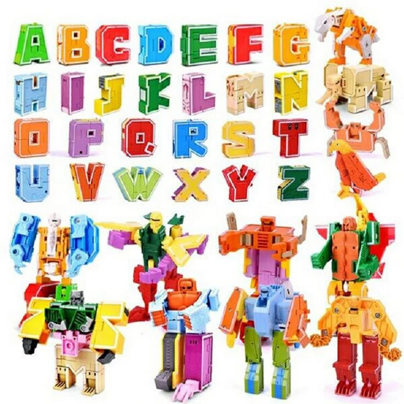 26 English Letter Alphabet Robot Animal Creative number Robot Animal Toys Educational Action Figures Building Block
26 English Letter Alphabet Robot Animal Creative number Robot Animal Toys Educational Action Figures Building Block