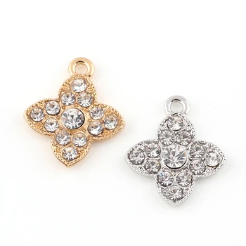 22*19mm Silver Pave Zircon Lucky Clover Charms Fit Bracelets Dangle Flower Charm Pendants Diy Jewelry
22*19mm Silver Pave Zircon Lucky Clover Charms Fit Bracelets Dangle Flower Charm Pendants Diy Jewelry