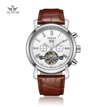 SEWOR 2017 Skeleton Tourbillon Mechanical Watch Automatic Men Classic Silver Gold Leather Mechanical Wrist Watches Reloj Hombre
SEWOR 2017 Skeleton Tourbillon Mechanical Watch Automatic Men Classic Silver Gold Leather Mechanical Wrist Watches Reloj Hombre