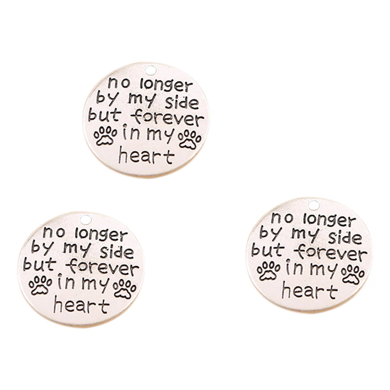 Pack of 10 Alloy Silver "No longer by my side" Round DIY Antique Message Charms Pendant for Making Bracelet and Necklace
Pack of 10 Alloy Silver "No longer by my side" Round DIY Antique Message Charms Pendant for Making Bracelet and Necklace