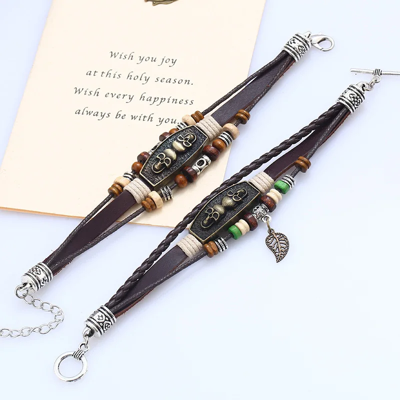 New Hot Fashion Women Men National Style Retro Leather Bracelet Handmade Beaded Alloy Skull Bracelet Wholesale Gift Wholesale
New Hot Fashion Women Men National Style Retro Leather Bracelet Handmade Beaded Alloy Skull Bracelet Wholesale Gift Wholesale